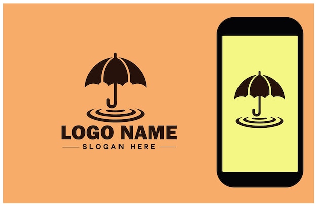 Vector D'icône De Logo De Parapluie Pour La Marque D'entreprise, L'icône D'application, La Protection Contre La Pluie, Le Modèle Imperméable