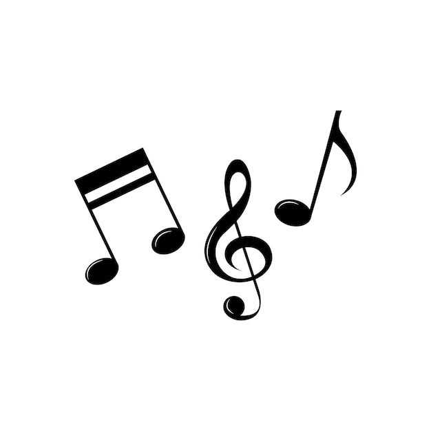 Vector d'icône de note de musique isolé sur fond blanc
