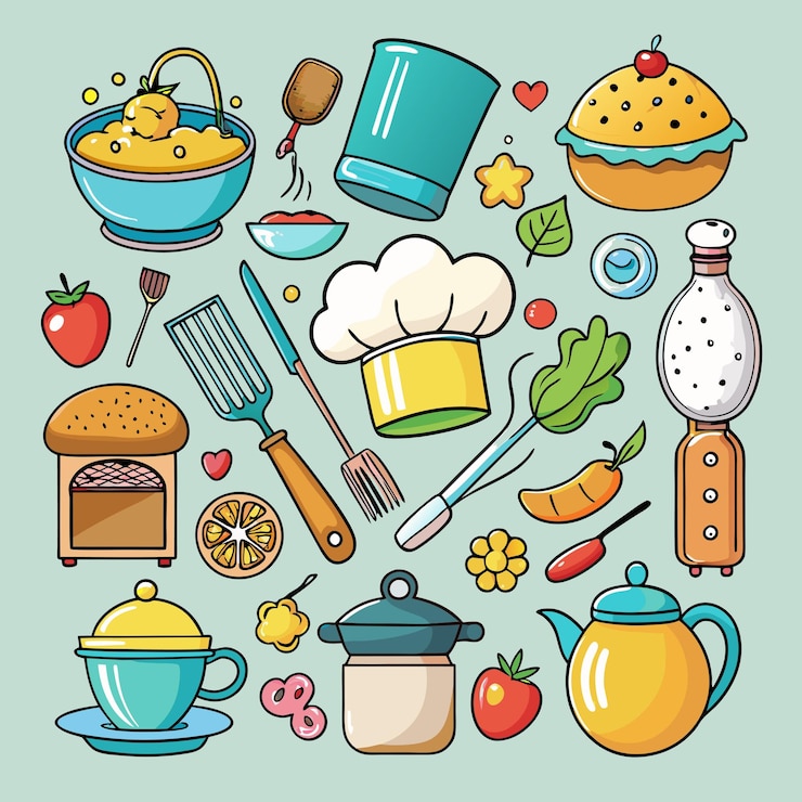 Vecteur vector d'icônes de cuisine et de cuisine