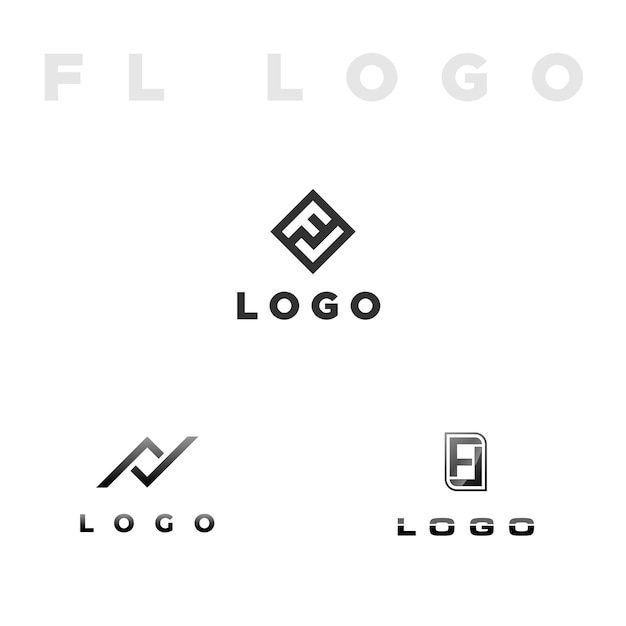 Vecteur vector d'identité de marque du logo d'entreprise lettre ensemble de conception fl