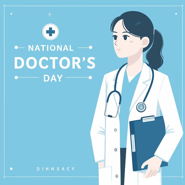 Vector d'illustration de la journée nationale des médecins avec un médecin généré ai