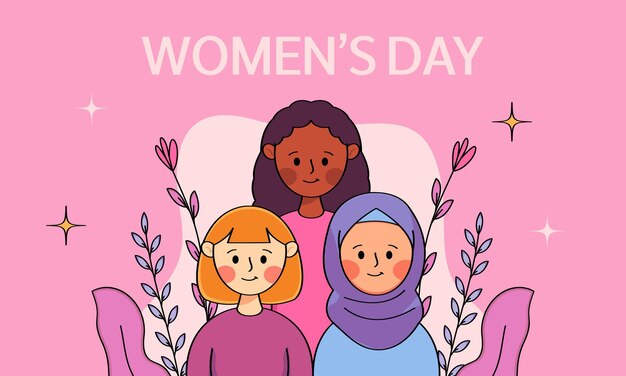 Vector D'illustration à Plat Pour La Journée Internationale De La Femme.