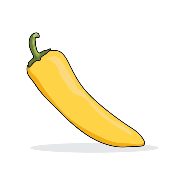 Vector d'illustration de poivre jaune chaud avec fond blanc