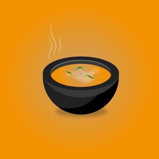 Vecteur vector d'illustration réaliste du repas de soupe