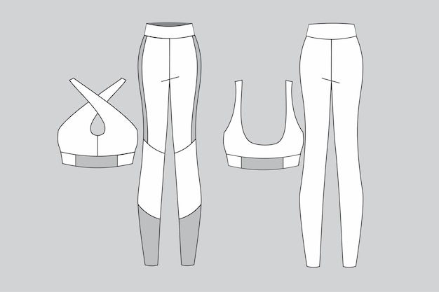Vecteur vector d'illustration technique de la mode vector de vêtements de sport