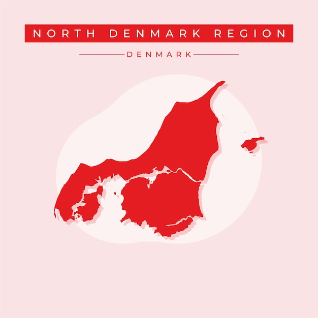 Vector Illustration Vecteur De La Carte De La Région Du Nord Du Danemark Danemark