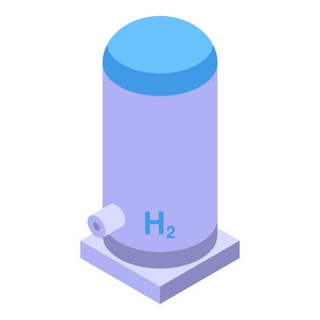 Vecteur vector isométrique de l'icône d'hydrogène h2