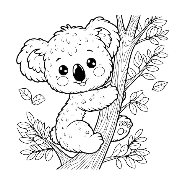 Vector de koala mignon pour la coloration