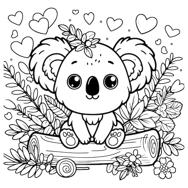Vector de koala mignon pour la coloration