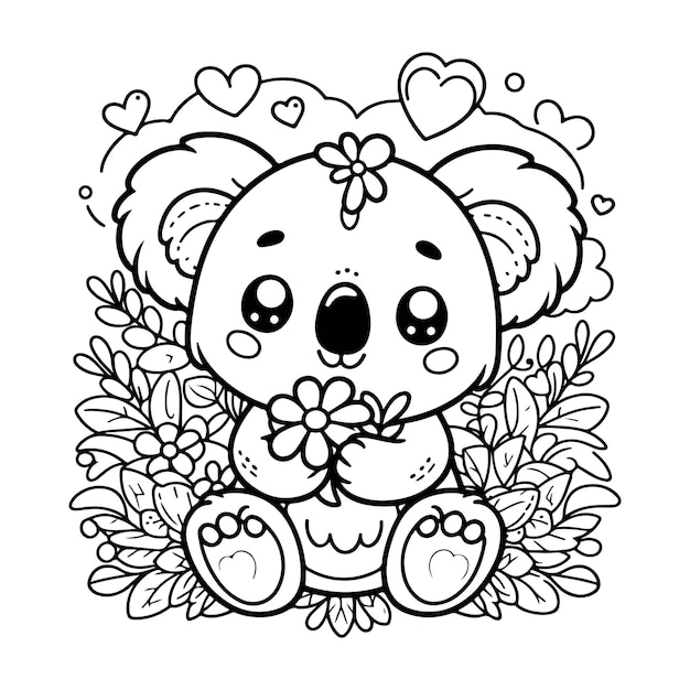 Vector de koala mignon pour la coloration