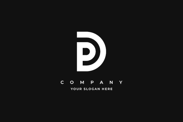 Vector lettre créative dp ou pd logo de monogramme élégant
