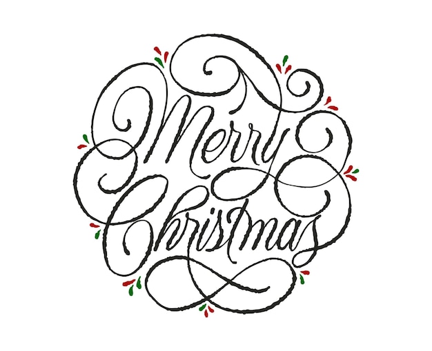 Vector de lettres de joyeux Noël isolé sur fond blanc