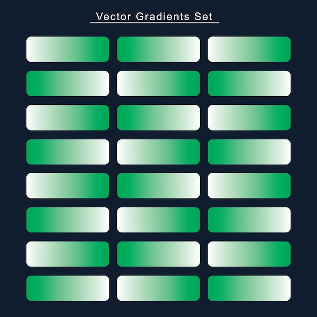 Vector libre Collecte de gradients de couleurs vert et blanc Set de motifs d'arrière-plan