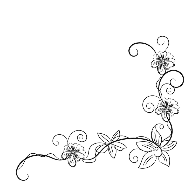 Vecteur vector libre dessiné à la main dessin plat contour de fleur simple