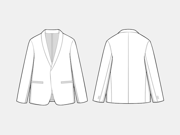 Vector Line Art Outline Tuxedo Collection De Blazer à Boutonnage Simple Pour Les Tableaux De Taille Ou Le Guide Des Tailles