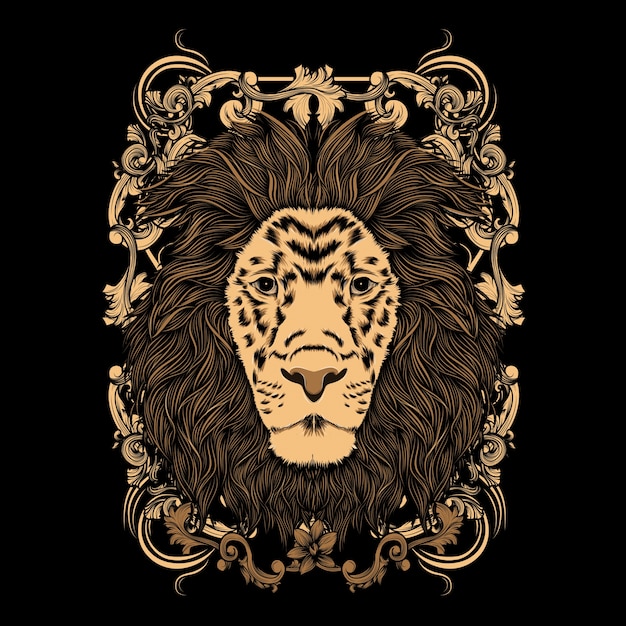 Vector Lion Avec Texture Grunge