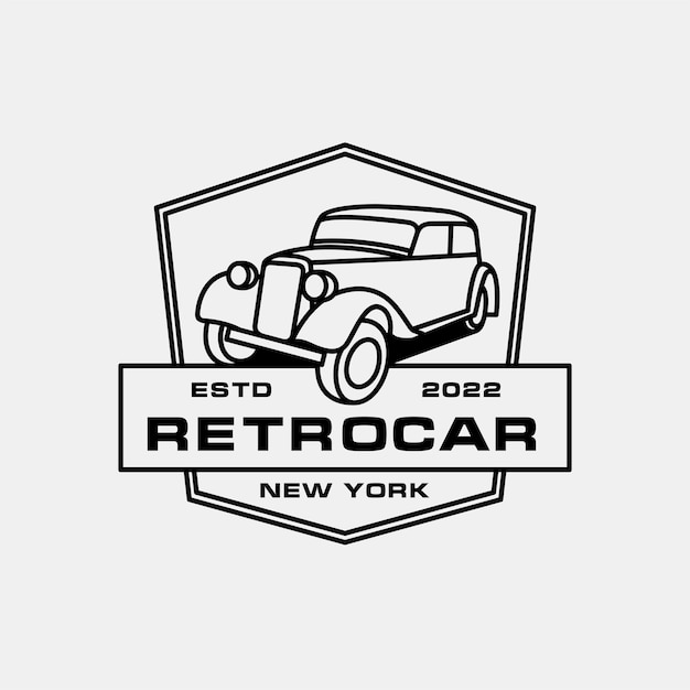 Vector, Logo, Design, Voiture, Isolé, Vintage, Art, Illustration, étiquette, Vente, Retro, Stamp, Noir, G