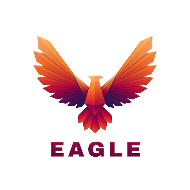 Vecteur vector logo illustration eagle gradient style coloré.