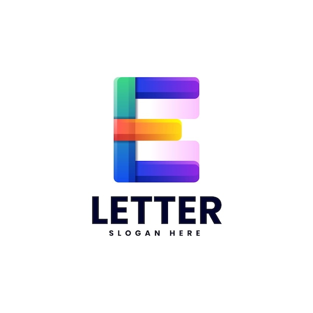 Vector Logo Illustration Lettre E Style Coloré Dégradé