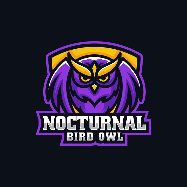 Vector Logo Illustration Nocturne Hibou E Sport Et Style Sport