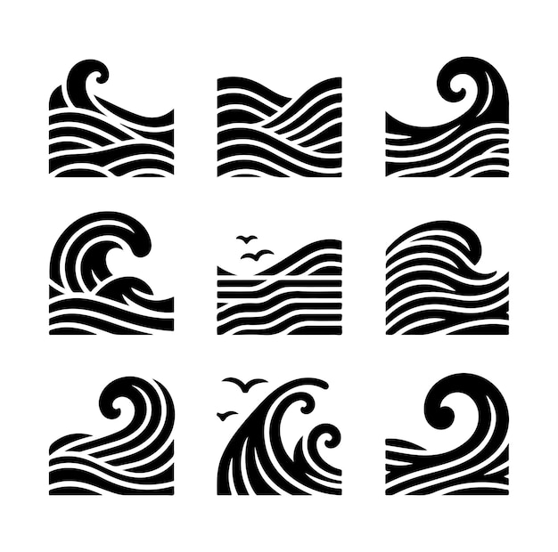 Vecteur vector de logo minimaliste et plat à vagues