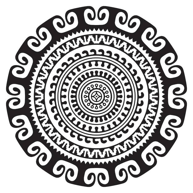 Vecteur vector mandala ornement rond en style ethnique dessin de main