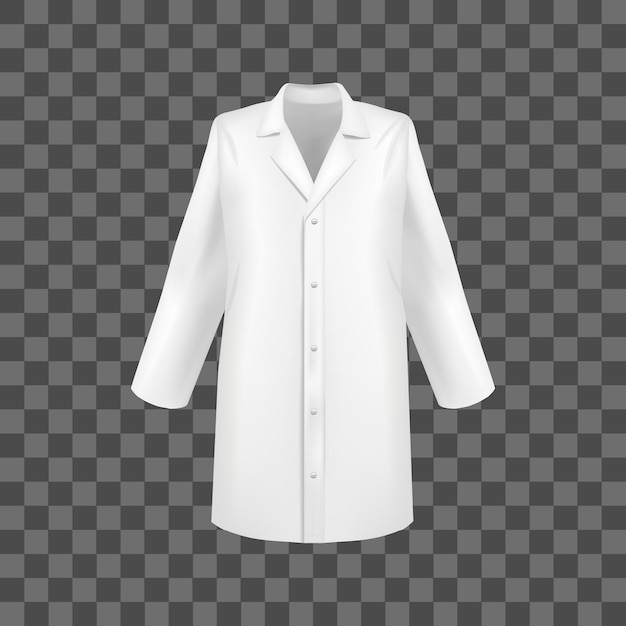 Vector de manteau de laboratoire médical blanc détaillé 3D réaliste
