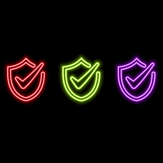 Vector de marque de néon à marque verte Vérifiez la liste des modèles de conception de cadre de bouton de néon Design moderne