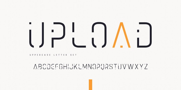 Vector mince linéaire sans lettres majuscules alphabet de la typographie