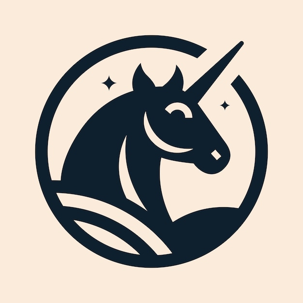 Vecteur vector_minimal logo_unicorn (logo de la licorne minimale)