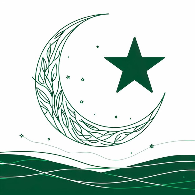 Vector minimal pakistan fond de lune et d'étoiles