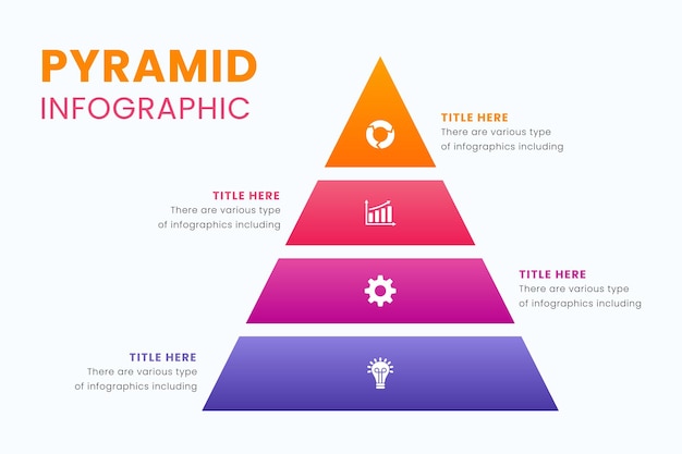 Vector de mise en page de modèle d'élément de conception d'infographie pyramidale pour le rapport de bannière de présentation