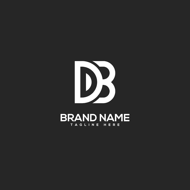 Vector de modèle de conception du logo de la lettre initiale de l'alphabet DB BD.