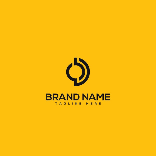 Vector de modèle de conception du logo de la lettre monogramme abstraite OD DO
