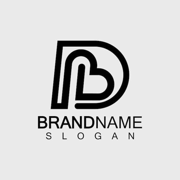 Vector de modèle de conception de lettre BD ou de logo DB abstraite