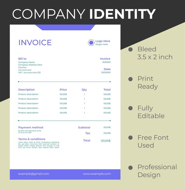 Vecteur vector de modèle de mémorandum de facture d'entreprise et de modèle de bloc-notes