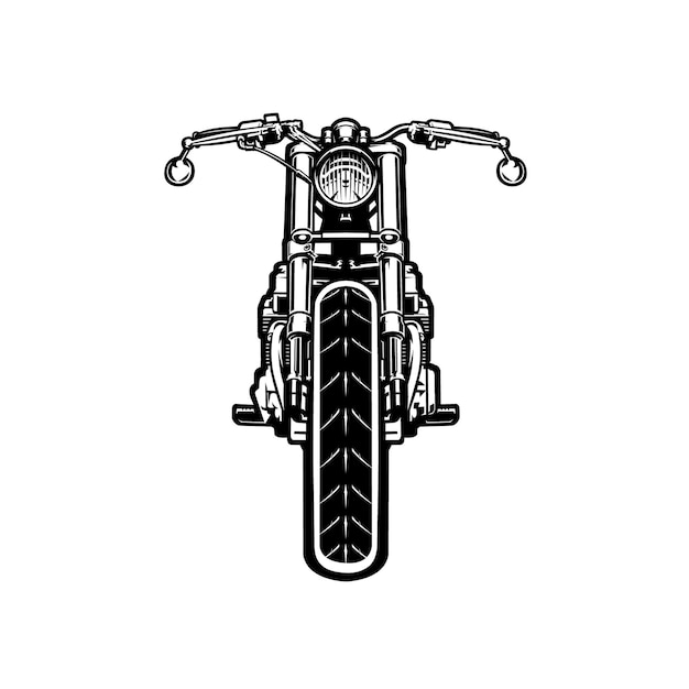 Vector de moto personnalisé Illustration artistique vectorielle de vue avant de moto classique