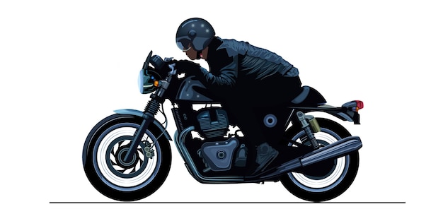 Vector de moto rétro avec isolé sur fond blanc pour le design d'arrière-plan