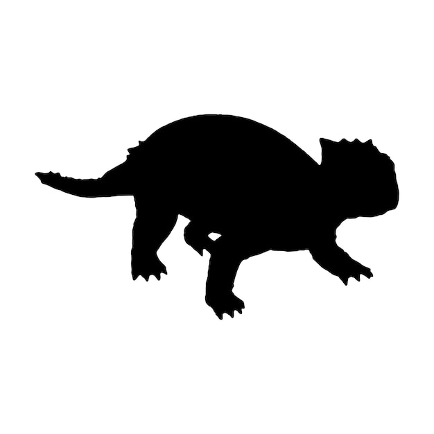 Vector Noir Minmi Ankylosaurus Silhouette Dinosaure Isolé Sur Fond Blanc