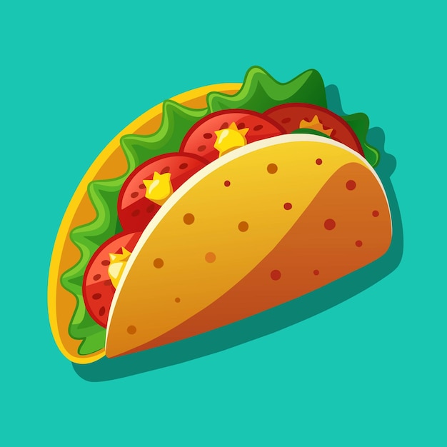 Vector de nourriture mexicaine traditionnelle taco dessinée à la main