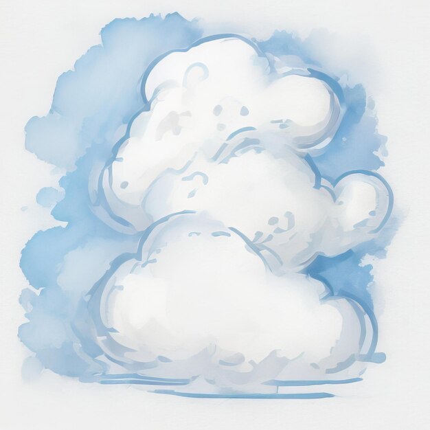 Vecteur vector nuage mignon sourire illustration de dessin animé dessiné nuages brillants couleurs collection blanche