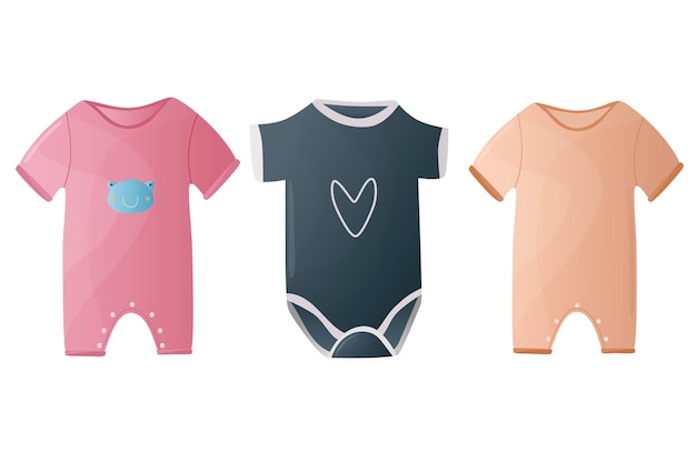 Vecteur vector onesies pour bébés sur fond blanc vêtements pour bébés