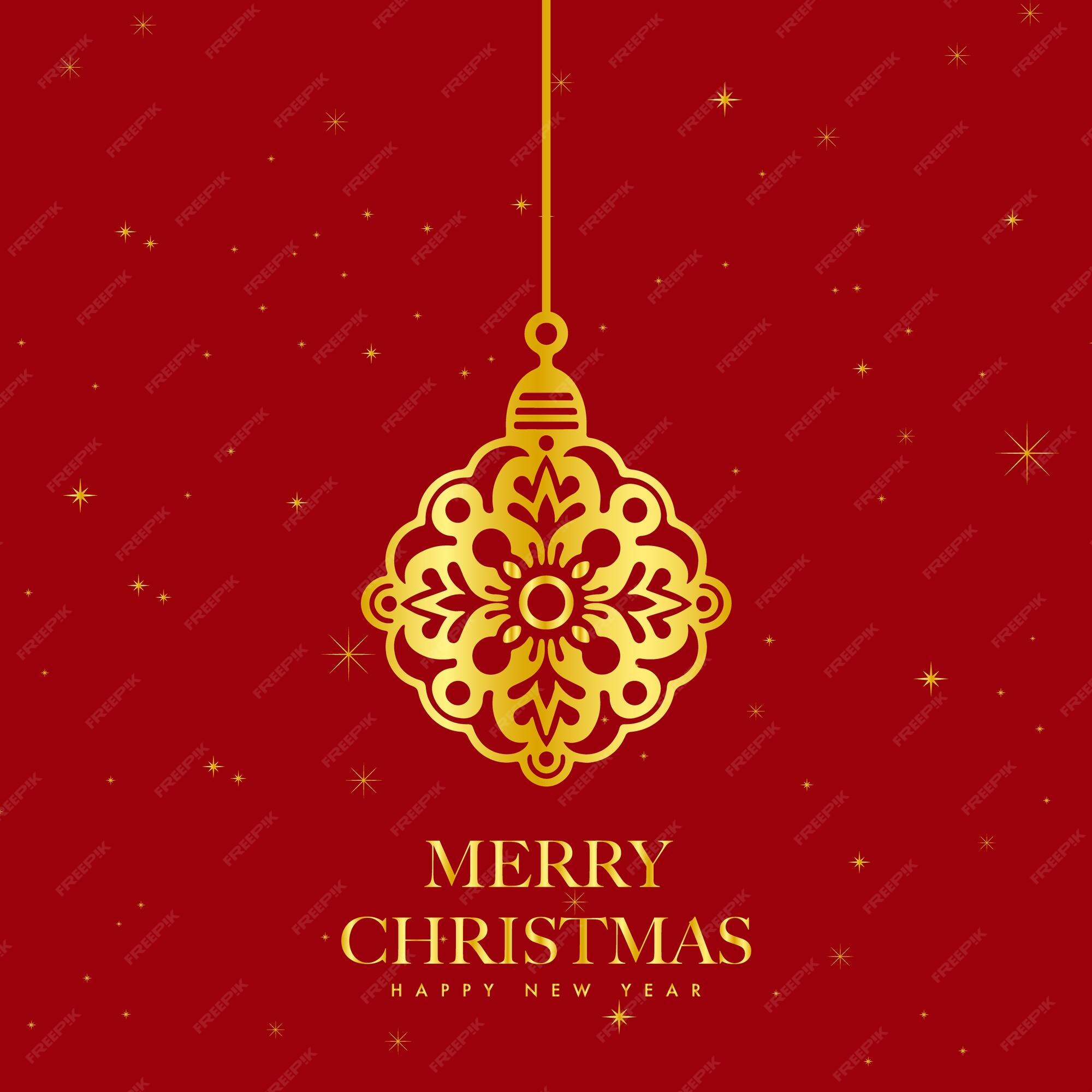 Vector Or Rouge Joyeux Noël Minimal Design De Carte De Fête Moderne