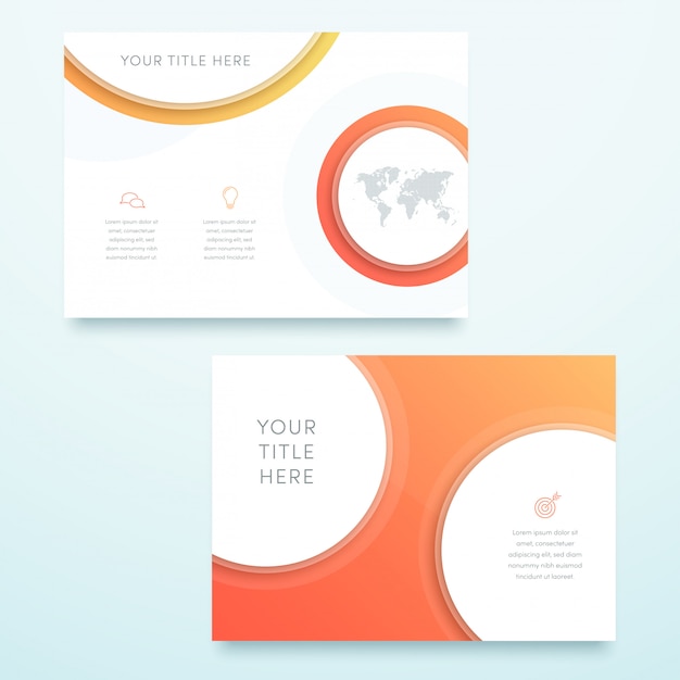 Vector Orange 3d Landscape Page Template Design