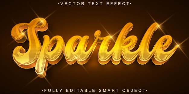 Vector orange brillant rétro étincelant Effet de texte d'objet intelligent entièrement modifiable