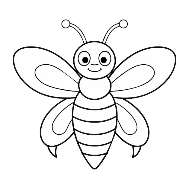Vector de page de coloration d'abeille pour enfants