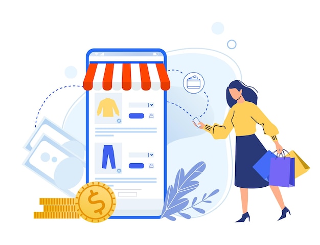 Vector de paiement du magasin en ligne