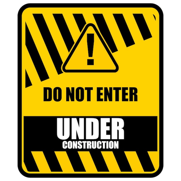 Vector de panneau et d'autocollant en cours de construction