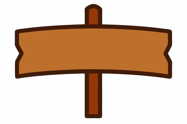 Vector de panneau en bois sur fond blanc