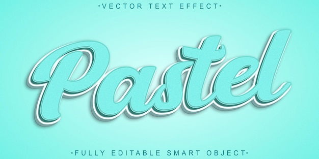 Vecteur vector pastel turquoise entièrement modifiable effet de texte d'objet intelligent